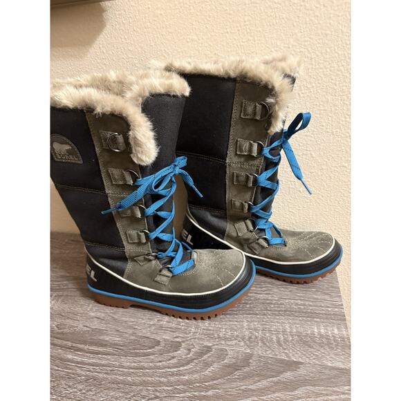 Sorel Womens Tivoli High II NL2094-213 Gray Green Lace Up Snow Boots Size 6 - Picture 5 of 7